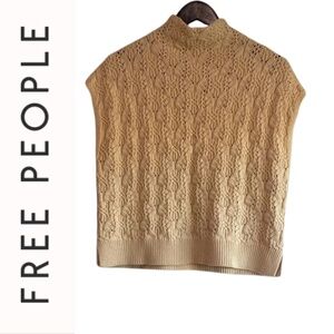 Free People Cream Cowl Neck Sweater